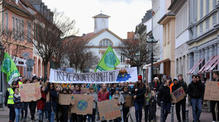 Die "Fridays For Future"-Aktivisten ziehen durch Schwetzingen.