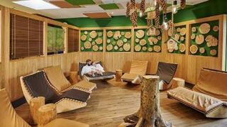 Die Südpfalz Therme: Der Ruheraum bietet Waldflair.