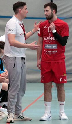 Trainer Christoph Lahme und sein Spielmacher Bastian Seitz.