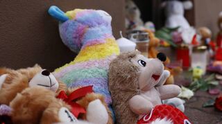 In der Luisenstraße in Hockenheim haben Menschen eine kleine Gedenkstätte für die beiden toten Kinder entstehen lassen.