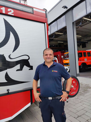 Andrea Danieli ist seit Juli 2021 als Nachfolger von Rüdiger Laser Kommandant der Freiwilligen Feuerwehr in Oftersheim.