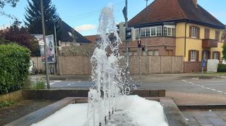 So sieht es beim ersten der beiden Vorfälle aus – bevor der Bauhof die Gelegenheit hatte, den Brunnen am Hardtwaldring zu säubern.