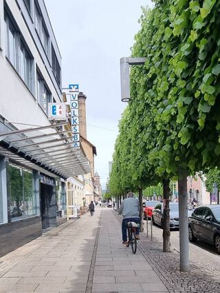 Fußgänger und Radfahrer teilen sich seit Jahren hier die Carl-Theodor-Straße. Nicht immer geht es so ruhig, geordnet und harmonisch zu wie auf diesem Foto.