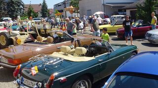 Im Außenbereich des Museums Autovision erwartet die Besucher eine Schau liebevoll gepflegter Oldtimer.
