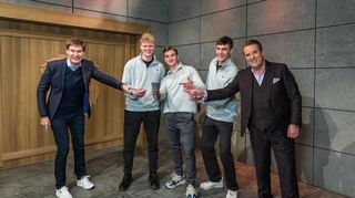 Investor Carsten Maschmeyer (v. l.) steigt in die Firma der „frats“ Frederic Redmann, Felix Kruse und Raul Seidenfuss gemeinsam mit seinem Kollegen Ralf Dümmel ein.
