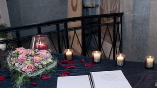 Hockenheim, katholische Kirche St. Georg, ökumenischer Trauergottesdienst für die beiden getöteten Kinder am 14.04.2023.