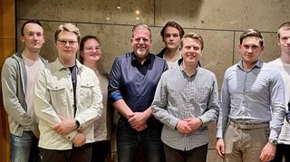 Oberbürgermeister Marcus Zeitler (Vierter v. l.) spracht beim Stammtisch der JU Rhein-Neckar über die Handlungsspielräume der Kommunen.