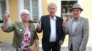Schwetzingen, Pigage-Platz, Einweihung der Skulptur "Nicolas de Pigage"