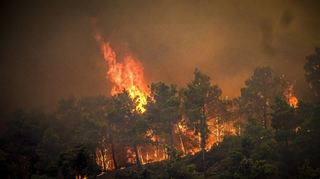 Starke Winde und Rekordtemperaturen fachen die Brände auf Rhodos immer wieder an.