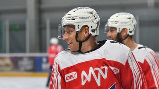 Mannheims Markus Hännikäinen beim Training in der Penny DEL, Adler Mannheim.