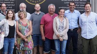 Ein Teil der Besuchergruppe bei der Welde-Brauerei, die nicht nur über die Braukunst etwas erfuhr, sondern auch über Klimaschutz.