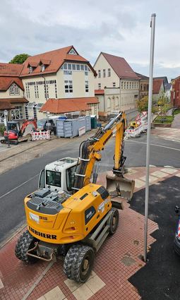 Ein Blick auf die große Baustelle im Herzen von Plankstadt – hier aus dem Rathaus fotografiert.