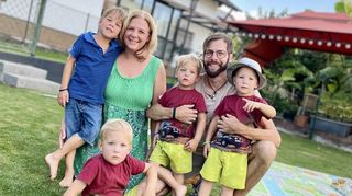 Familie Frank: Eric, Mama Catharina, Niklas, Bastian, Papa Andreas und Jonas.