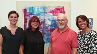 Zum Abschluss der Galerie-Saison vereint: Nicole Fuchs (r.) mit den Gastkünstlern Sabine Oellers (v. l.), Manuela Krückl und Rolf Feuerstein.