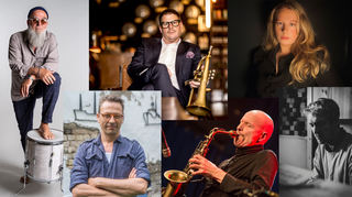 Sie bilden für das Konzert in Schwetzingen die Rhein-Neckar All Stars (v.l.): Erwin Ditzner (Schlagzeug), Matthias „TC“ Debus (Bass), Thomas Siffling (Trompete), Olaf Schönbom (Saxofon), Sängerin Jil Pappert und Konrad Hinsken (Fender Rhodes).