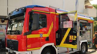 So sieht das neue Feuerwehrauto aus. Das Löschfahrzeug ist ein Vorführmodell und stand daher früher zur Verfügung als ein fabrikneuer Wagen.