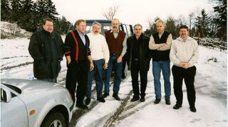 Abseits der Kerwe: die Borscht Hermann Dolezal (v. l.), Manfred Rösch, Klaus Steidl, Helmut Spies, Egon Hauser, Roger Hillengaß und Klaus Mischkewitz bei einem Ausflug.