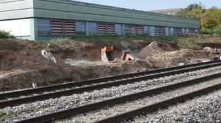 So sah die Baustelle Haltepunkt Nordstadt Schwetzingen am Freitagnachmittag aus: Es hat sich einiges getan.