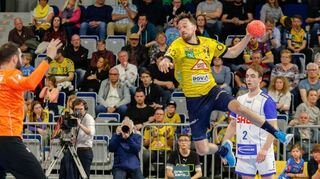 Auch die acht Tore von Patrick Groetzki konnten das 37:42-Debakel gegen den VfL Gummersbach an Ostern 2023 nicht verhindern.