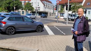 Die Kreuzung der Karlsruher Straße zur Zähringer Straße und zur Bismarckstraße: Die Ampeln verursachen Staus, meint Verkehrsexperte Ullrich Pfeiffer.