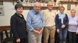 Die Ex-Vorstandsmitglieder des BdV-Ortsverbands: Ileana Figuli (v. l.), Gerald Gebuhr, Herbert Hüpsel, Hannelore Kilian, Waltraud Fischer und Klaus Urbat.
