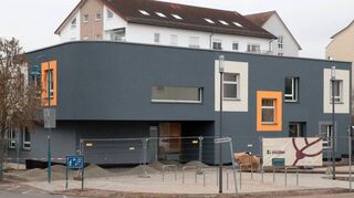 Der neue Kindergarten in der Albert-Einstein-Straße kurz vor seiner Fertigstellung im Januar 2022.