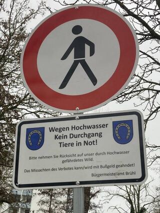 Wenn es ernst wird, dürfen selbst Fuß-gänger nicht mehr die Wege in die Wie-sen benutzen – in Rohrhof ist bereits alles gesperrt.
