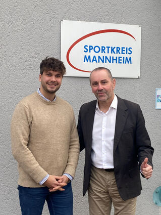 Zum 1. Januar übernimmt Jens Rückert (r.) die Geschäftsführung des Sportkreises Mannheim und wird damit Nachfolger von Tom Kotzmann (l.).