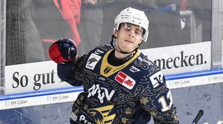 Der Siegtreffer: Adler-Stürmer Stefan Loibl ist die Erleichterung nach seinem Tor zum 3:2 anzusehen.