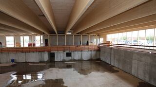 So sah die neue Sporthalle in Plankstadt vor einigen Wochen, bei der Einweihung der Sporthalle und der Grundsteinlegung der Kulturhalle im Oktober, von innen aus.