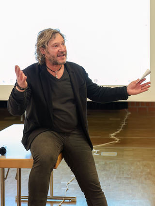 Vorstandsmitglied Markus Barthelmeß, bei der HG Oftersheim/Schwetzingen für die Jugend verantwortlich, referiert am „HGenda 2030“-Tag über seinen Bereich.