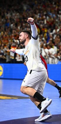 Jannik Kohlbacher jubelt nach einem Treffer gegen Ungarn.