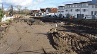 Hier entsteht das neue Wohnprojekt der Baugenossenschaft – im Ludwigsgarten. Früher war hier der Thomas Philipps Markt ansäßig.