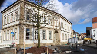 Das Rathaus in Plankstadt. Noch wird die Ortsmitte saniert.
