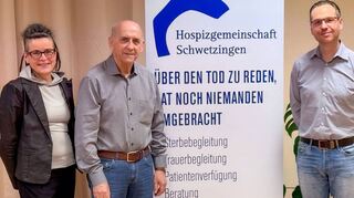 Tatjana Hartmann-Odemer (Dozentin, v. l.), Franz Hauns (Vorsitzender) und Markus Ullrich (Beisitzer) animieren dazu, über den Tod zu reden, denn das, so der Slogan der Hospizgemeinschaft, hat noch niemanden umgebracht.