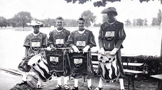 In alten Zeiten: Alfred Kupferschmid (v. l.), Jürgen Klemt, Hans Niedermayer und Willi Strifler in Worms.