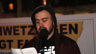 Ben Edenhofer, Mitorganisator der Demonstration vom Offenen Antifaschistischen Treffen Mannheim.