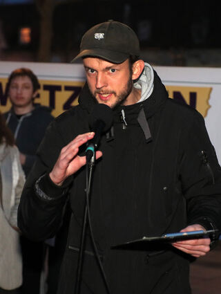 Tim Schnell, Vertreter der Antifaschistischen Initiative Heidelberg.