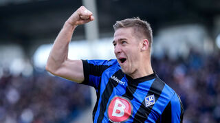 Torschütze Martin Kobylanski (SVWM, 33), Spieler vom SV Waldhof Mannheim (SVWM), jubelt über das Tor zum 3:1.