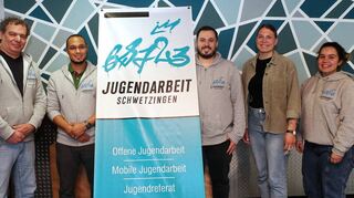 Karl-Heinz Seitz (v.l.), Jeremy Dietmann, Patrick Uhrig, Celina Grund und Daniela Antunes bilden ein starkes Team für die Jugendarbeit in Schwetzingen.