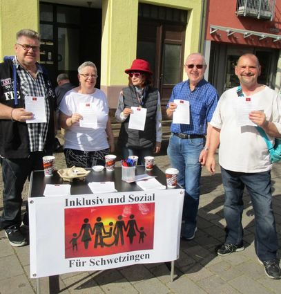 Treten für ein liebens- und lebenswertes Schwetzingen ein: Detlef Meya (v. l.), Marion Zieger, Monika Richter, Ernst Fesl sowie Werner Zieger von ISS.