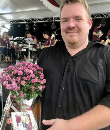 Patrick Wewel bei seiner Verabschiedung beim Backfischfest 2023.