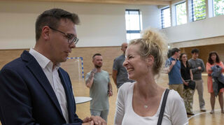 Kevin Weirether freut sich über die zahlreichen Glückwünsche nach Bekanntgabe des Endergebnisses.