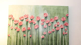 Acrylgemälde auf Leinwand "Smell the Roses" von Johanna Knopf.