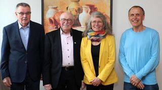 Das aktuelle Vorstandsteam der IG Plankstadter Vereine: Dieter Böhm (v. l.), Wolfgang Eichhorn, Trudy Eichhorn und Gottfried Sauter. Kassierer Hans Bender komplettiert das Gremium.