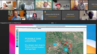In der Videokonferenz widmeten sich die Gesprächsteilnehmer aus verschiedenen Städten in Deutschland und Burkina Faso vorrangig den Standorten für die unterirdische Wassersperre.
