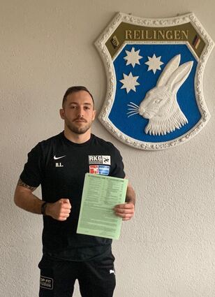 Ur-Reilinger Robin Laier, der als Greco Spezialist in den niedrigen und mittleren Gewichtsklassen glänzen konnte, sowie Freistil Spektakelringer Thilo Dicker (80/86 KG) bleiben den Reilingern auch in der kommenden Saison treu. Bild: Schweikert