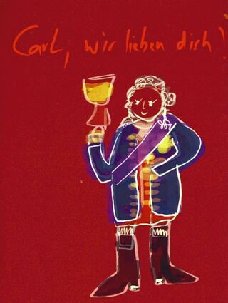 Carl Theodor hat auch gerne mal ein Gläschen Wein getrunken.