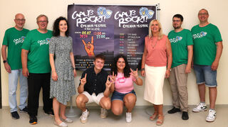 Ist bereit: das Team „Gauß rockt“ mit Marc Koschel (v. l.), Sascha Birkenstock, Lisa Chiha, Jonas Röser, Azra Kutlucuk, Anja Kaiser, Markus Kaul und Uli Philipp.