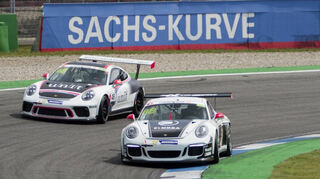 Porsche auf dem Hockenheimring – diese Kombination gibt es im Motodrom seit vielen Jahrzehnten wie hier beim Sports Cup im Mai 2018.